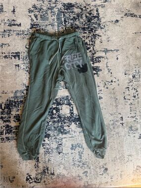 freecity Olive Green Track Joggers with Logo